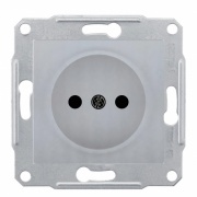 Розетка без заземления Sedna алюминий