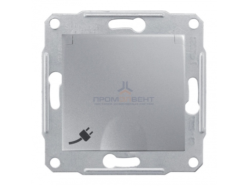 Розетка с заземлением со шторками и крышкой  IP44 винтовые клеммы Sedna, алюминий