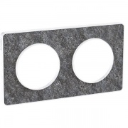 Рамка Odace 2 поста черный фосфор (белая вставка)