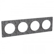 Рамка Odace 4 поста черный фосфор (белая вставка)