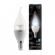 Лампа Gauss LED Candle Crystal Clear E14 4W 4100К 1/10/50