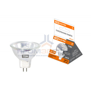 Лампа галогенная с отражателем MR16 (JCDR) - 75 Вт - 230 В - GU5.3 TDM