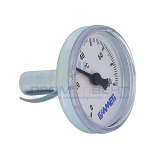 Термометр аксиальный EMMETI - 1/2" (D-40мм, шкала 0-80°C, без резьбы, для коллекторных групп)