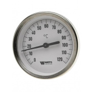 Термометр биметаллический аксиальный WATTS F+R801 OR - 1/2" (D-80 мм, шкала 0-120°C, гильза 75 мм)