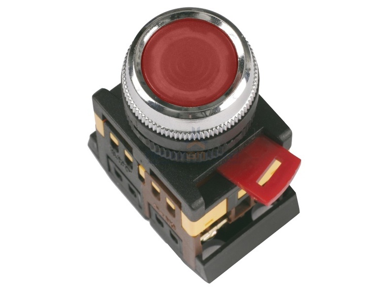 Кнопка ABLFS-22 красный d22мм неон/240В 1з+1р ИЭК